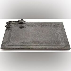 Michael Aram Textured Large Glass Black Orchid Tray